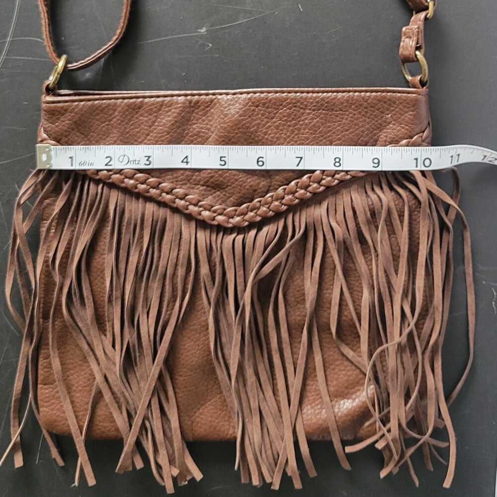 T-shirt & Jeans Crossbody Purse/Bag, Fringe, Faux Leather. - Picture 8 of 9